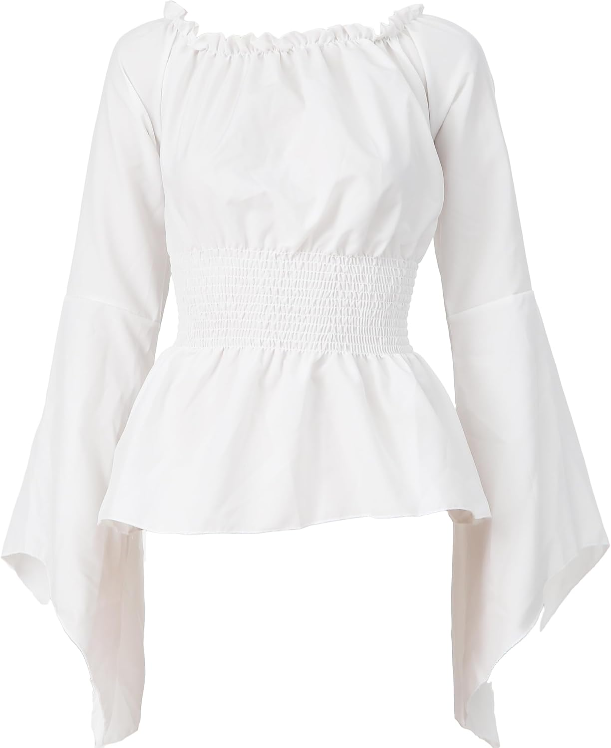 Pirate Costume Adult Halloween Costumes Women Pirate Shirt and Skirt Outfit with Hat Corset Eye Patch Accessories (White-Red Striped, XL) image number 3