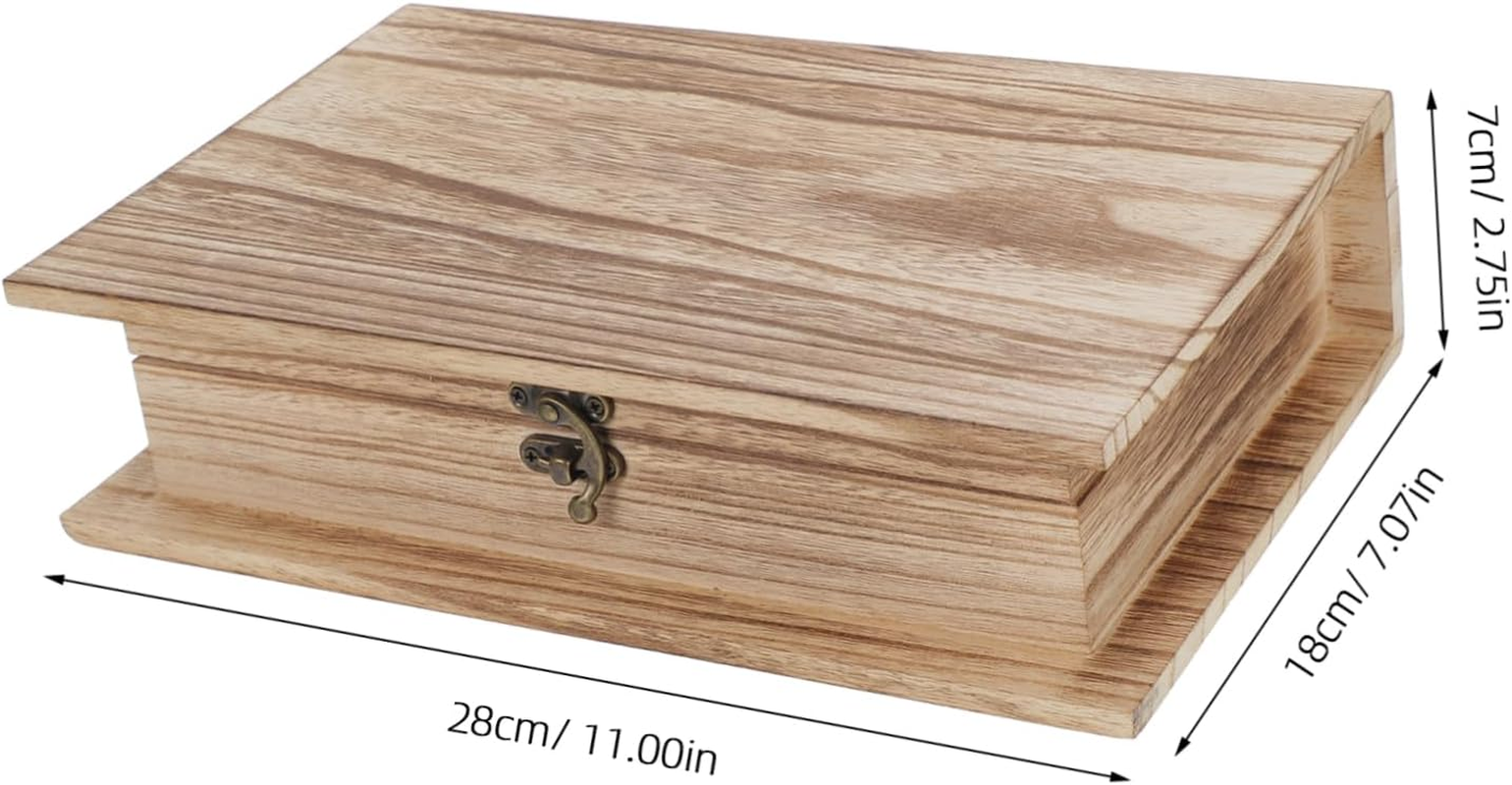 MAGICLULU Faux : Vintage Book Shaped Trinket Storage Box Keepsake Case Container for Christmas Wedding Party Present Jewelry Makeup DIY Craft image number 2