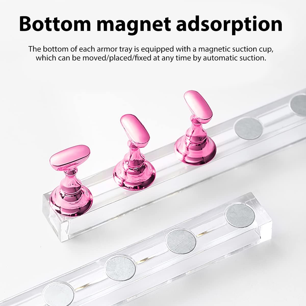 Set of 2 Nail Stands for Press on Nails Display, Acrylic Nails Art Practice Stands, Nail Tips Holder for Nail Tips Exercise, DIY Nail Art Stand for False Nail Tip, Manicure Tool (Pink) image number 6