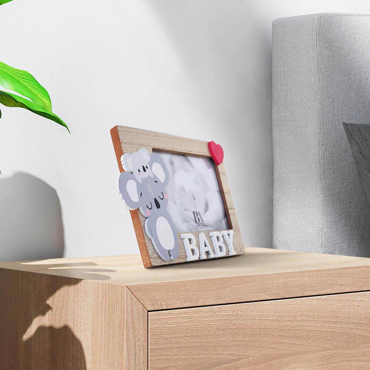 Ballarart CO Baby Photo Frame - Cute Koala Baby Picture Frame, Personalized Newborns Baby Shower Birthday Gift with 4X6" Picture Slot, Nursery Wall Decor image number 2