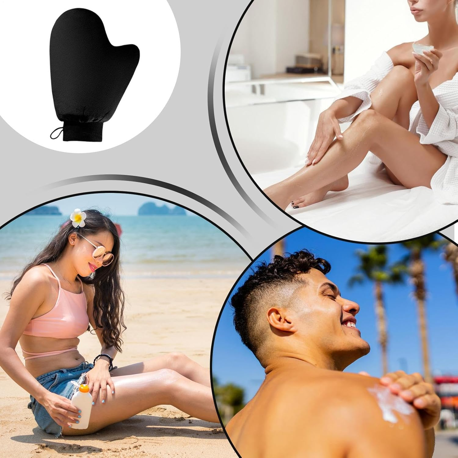 Tanning Mitt | Tan Applicator Mitt with Elastic Wrist - Sunless Body Tanner Applicator Tool for Beach Camping Picnic Cycling Outdoor Sports, for Men Women - Brown image number 4