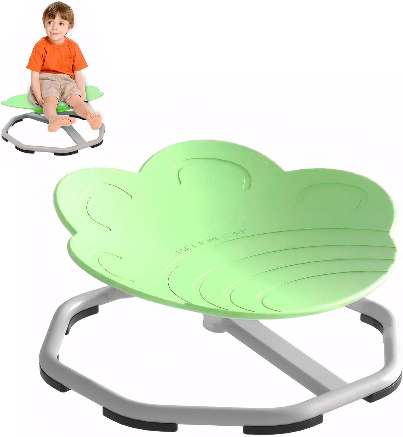 HOOMFIT Kids Spin Chair,Sensory Swivel Chair,Non Slip Balance Training Chairs,Kids Balance Toys for Body Coordination Training (Green)