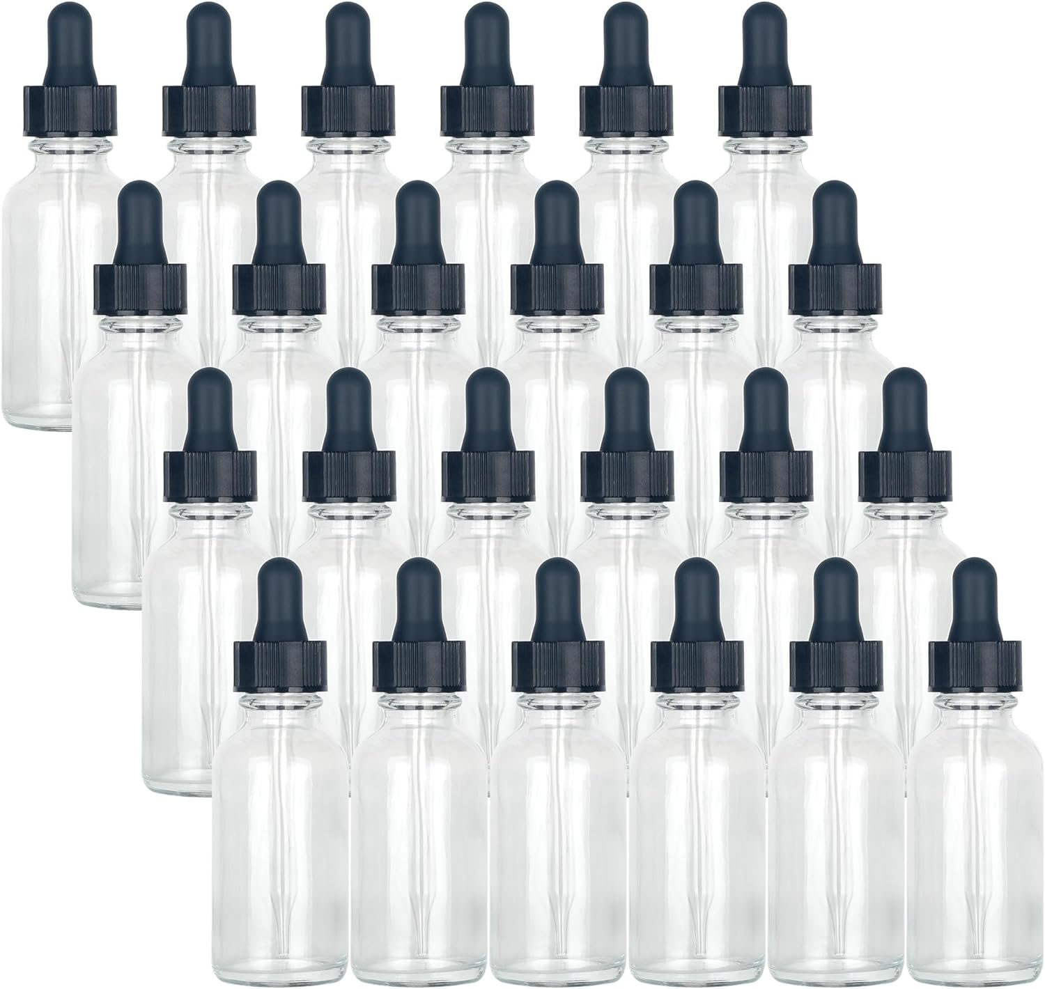 Magic Season Boston round Glass Bottles(Transparent / 30 Ml with Droppers / 24 Pcs) image number 1