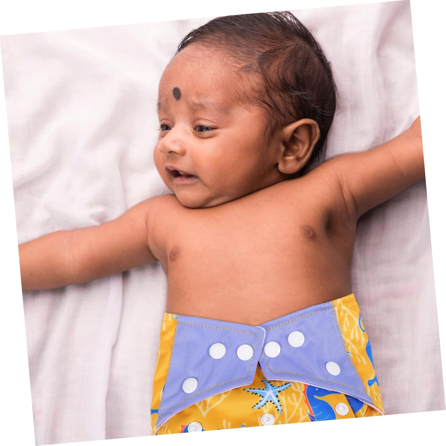 3Pcs Soft Leg Frame Cloth Diapers Absorbent Washable for Newborns Diapers for Boys Girls for Birthday Shower Christmas image number 3