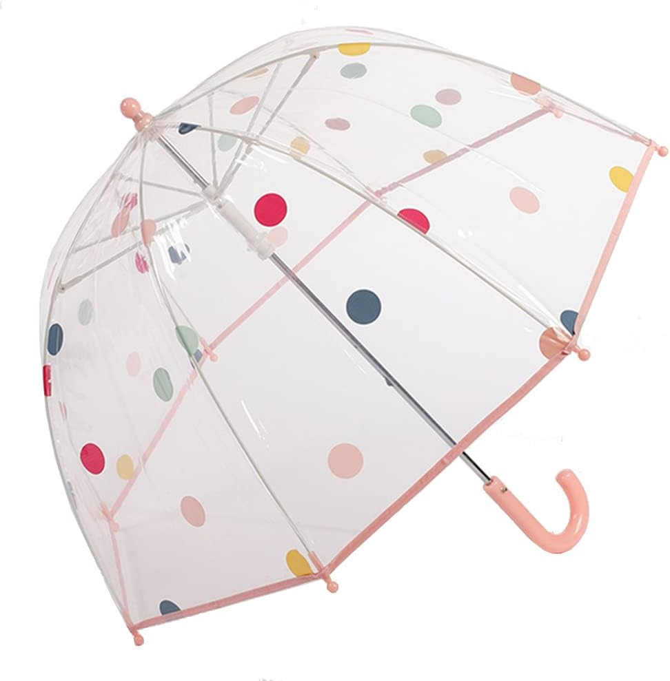 Threeh Kids Dots Bubble Umbrella with Easy Grip Handle 8 Shatterproof Fiber Ribs 28 Inch Extended Canopy Great Birthday Party Christmas