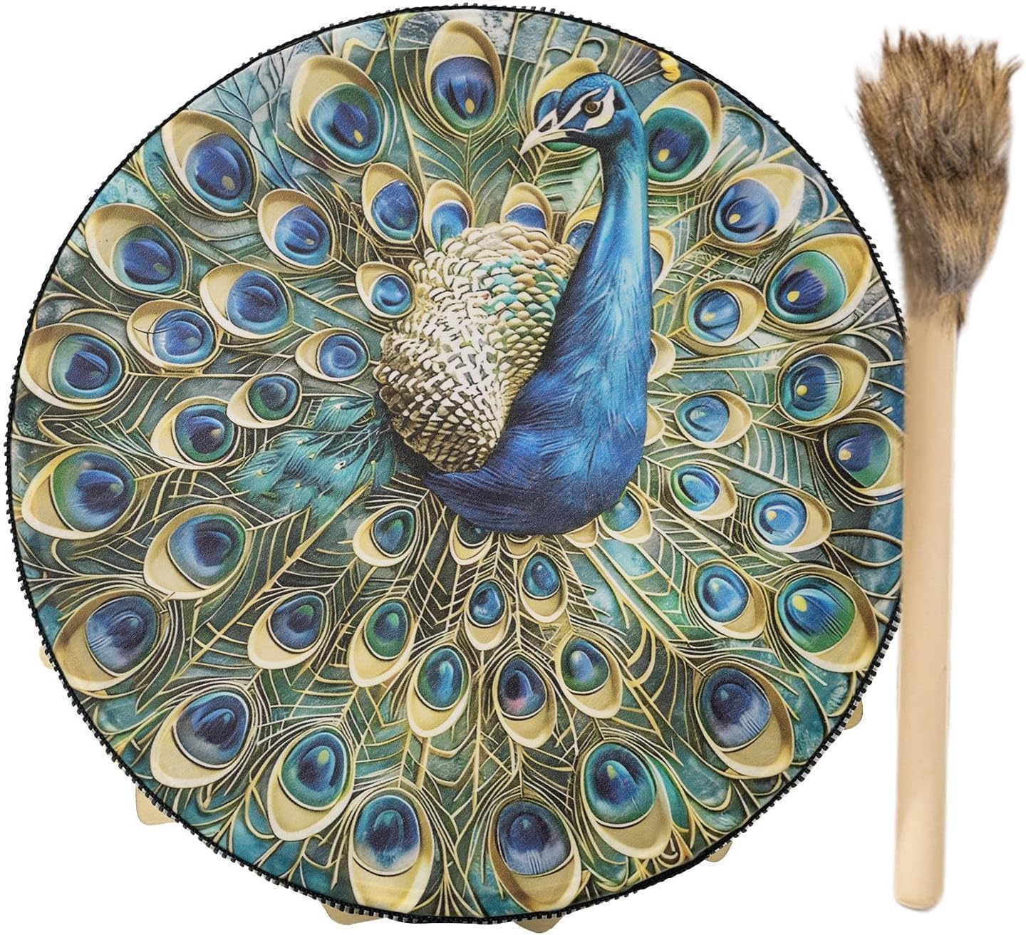 Handmade Shamanic Drum | Shaman Drum Native Instruments - Shamanic Drums 9.8 Inch Sound Healer, Shaman Tools for Spiritual Music, Reflection Meditation image number 4