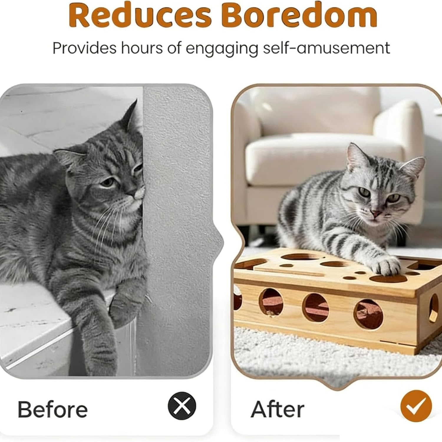 Cat Nail File Enrichment Box, Cat Scratch Puzzle Enrichment Box, No More Nail Clipping & Keep Furniture Away from Claws, Stress-Free Alternative to Claw Clippers & Grinders image number 1