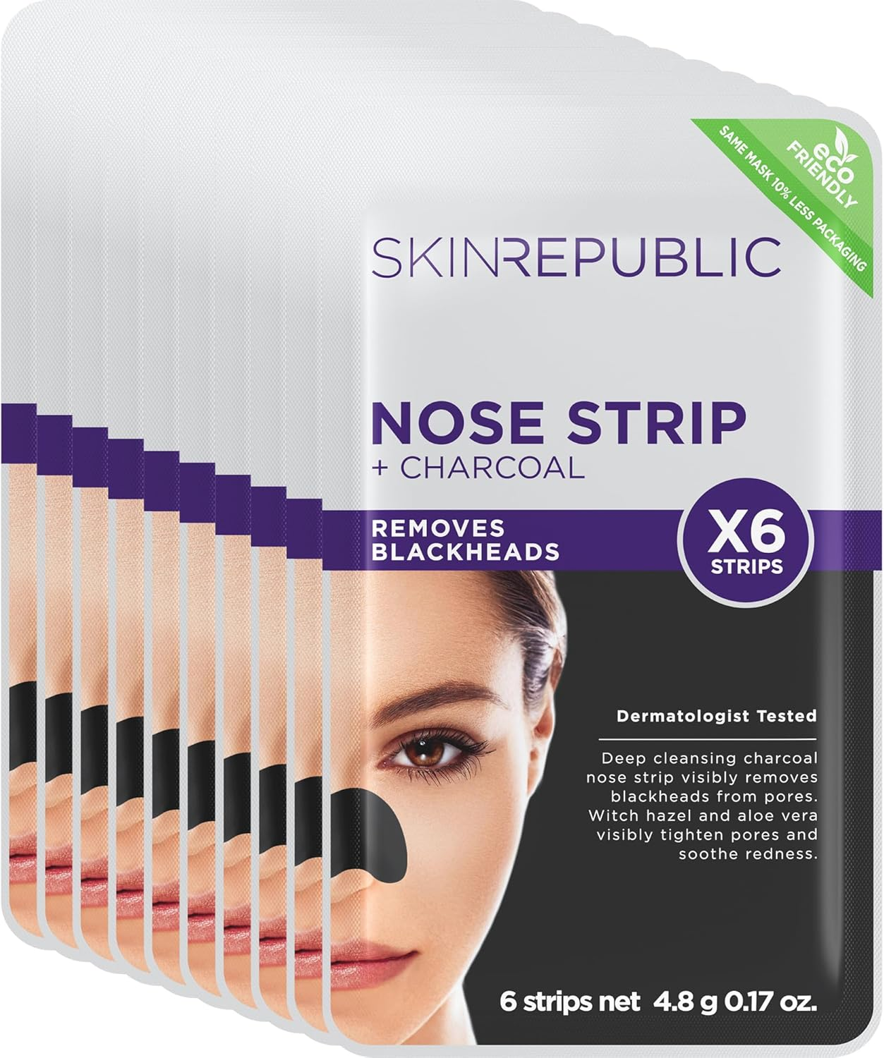 Skin Republic Charcoal Nose Strip Removes Blackheads Instantly | Made in Korea |24 Pimple Patches| 10 Pack image number 3