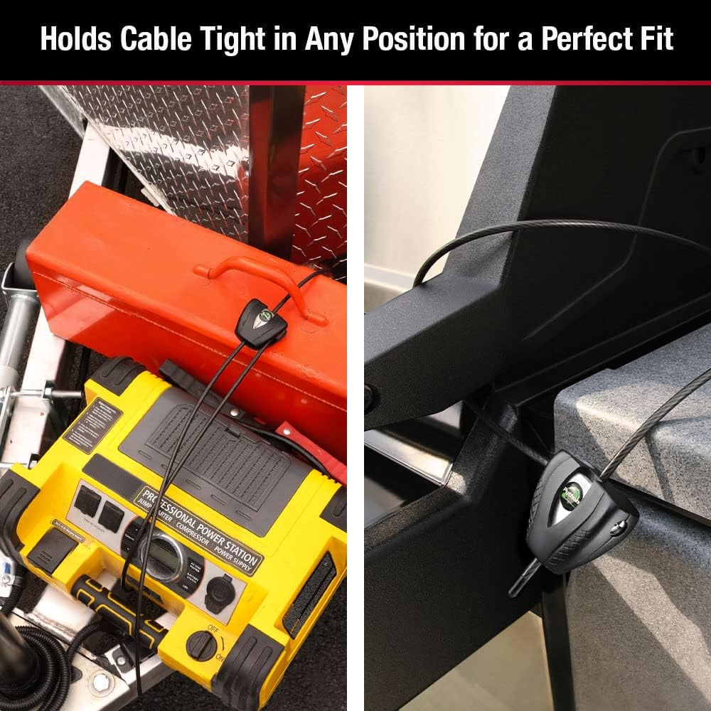 Master Lock Black Python Steel Cable Lock with Keys, Heavy Duty Anti-Theft Trail Camera and Kayak Locking Cable, 2 Pack, 8417T