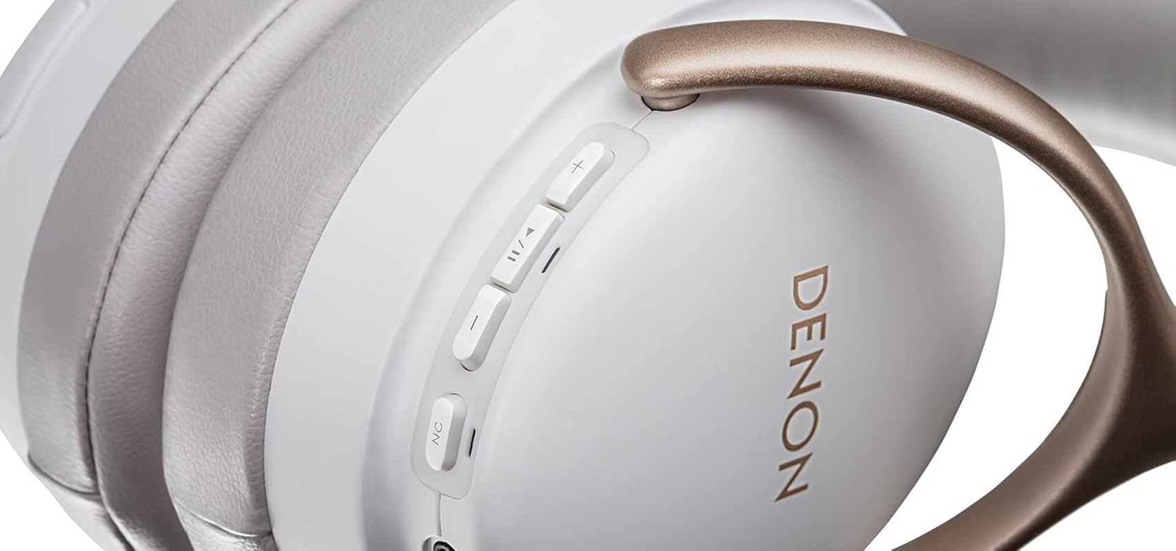 Denon AH-GC30 Over-Ear Wireless Noise Cancelling Headphones, Hi-Res Freeedge Sound, Aptx Hd Bluetooth, up to 20 Hour Battery Life, White