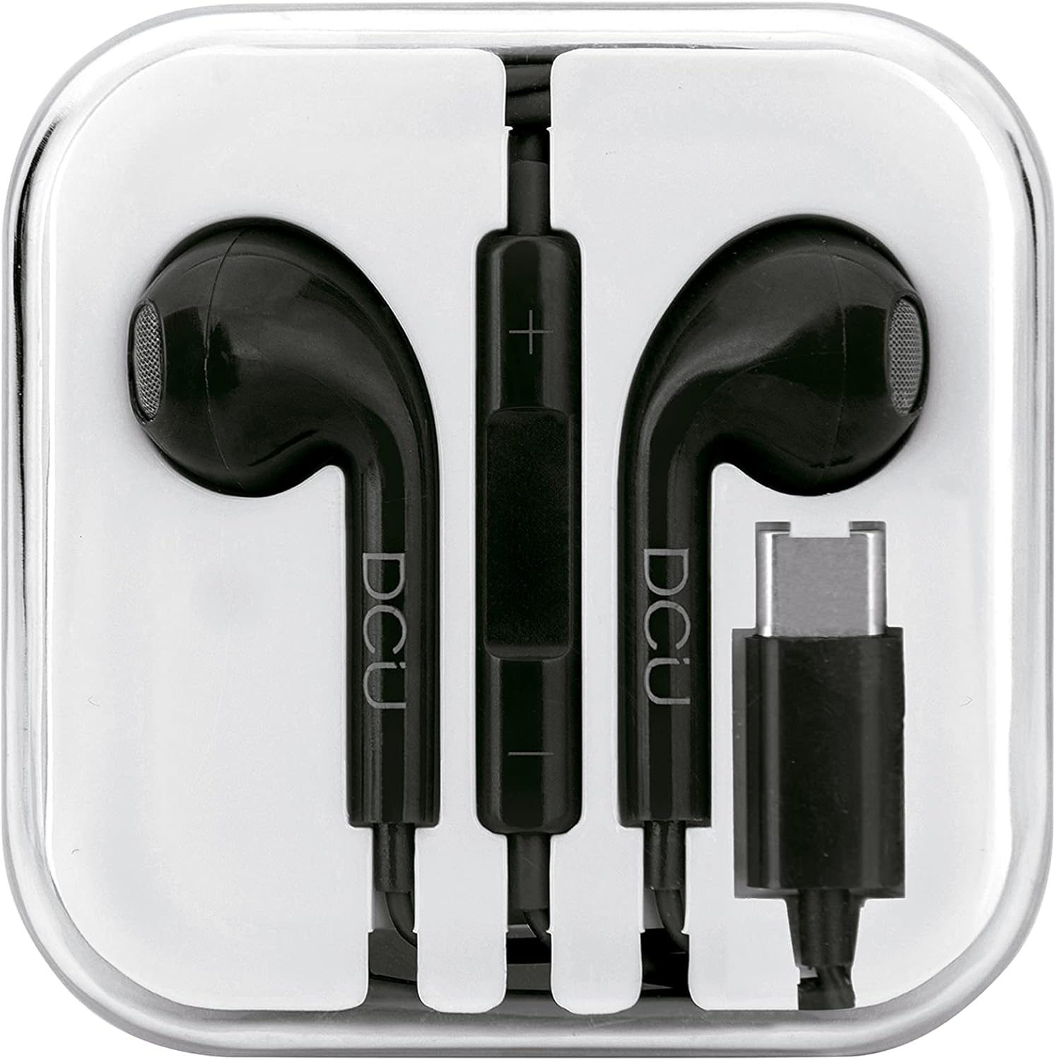 DCU TECNOLOGIC, Headphones, Wired Headphones with USB Connector, Microphone and Volume Control, Type C with Stereo Sound, Black image number 2