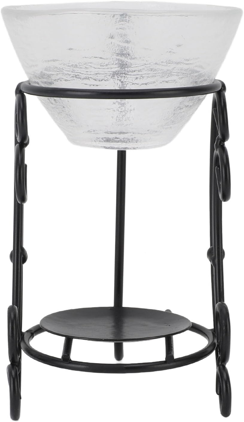 Essential Oil Burner, Metal Iron Glass Wax Melt Burner for Stress Relief, Meditation, Home Decoration Tealight Candle Holder image number 1