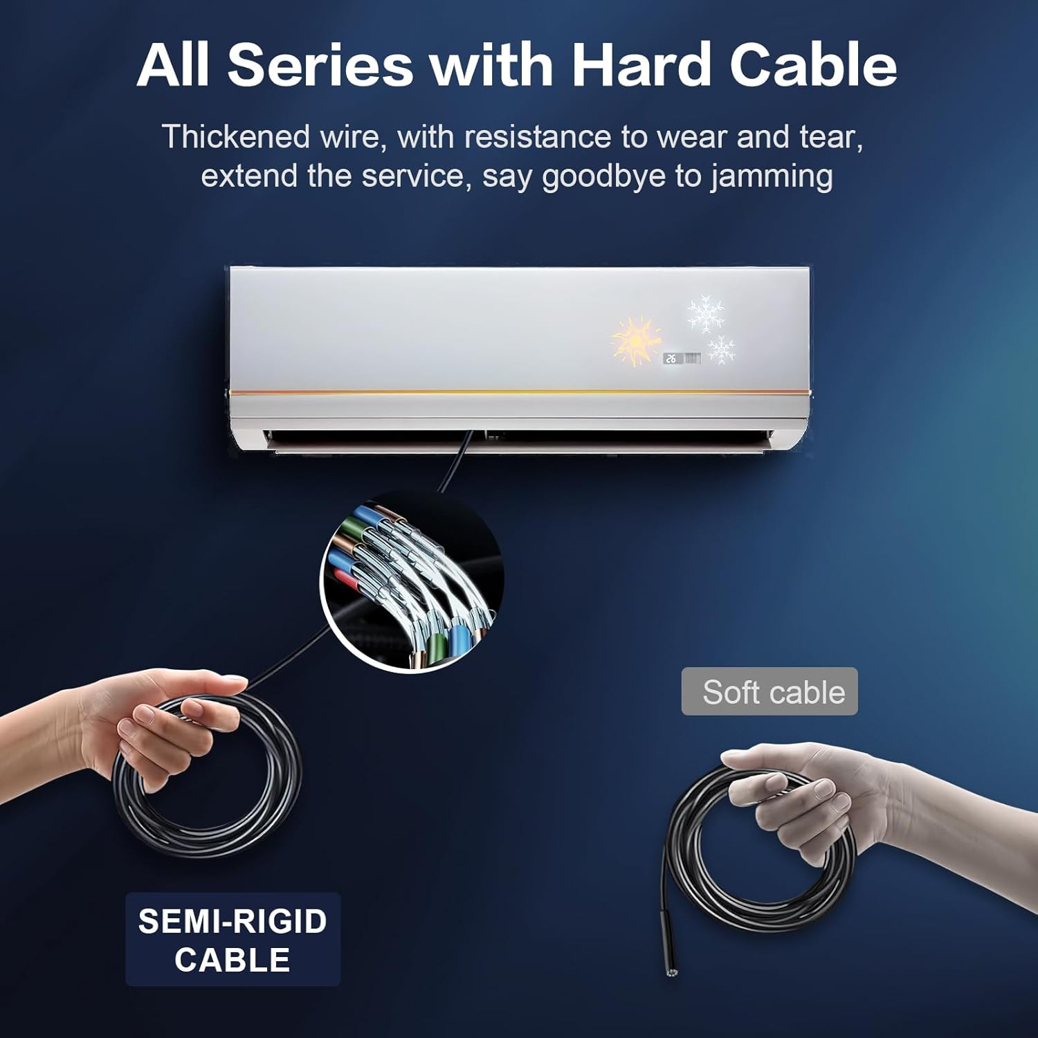 CARPDIM Dual-Lens Endoscope with 8+1 LED Lights, 1980P Borescope Inspection Camera, IP68 Waterproof, 16.5FT Semi-Rigid Snake Cord for Iphone, Ipad & Android image number 3