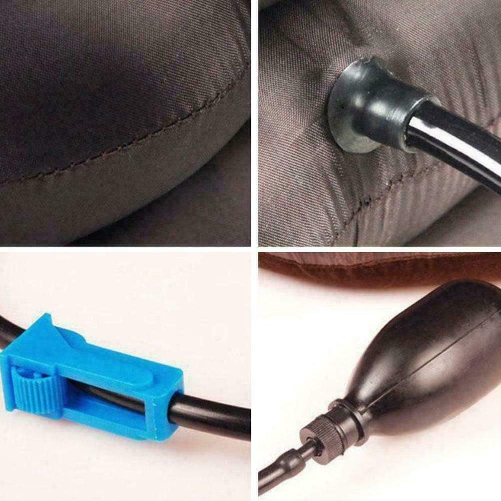 Inflatable Cervical Neck Traction Device & Collar Brace, Best for Neck Support & Instant Relief for Chiropractic Chronic Neck Pain, Spine Alignment, Adjustable Pillow Size (Grey)