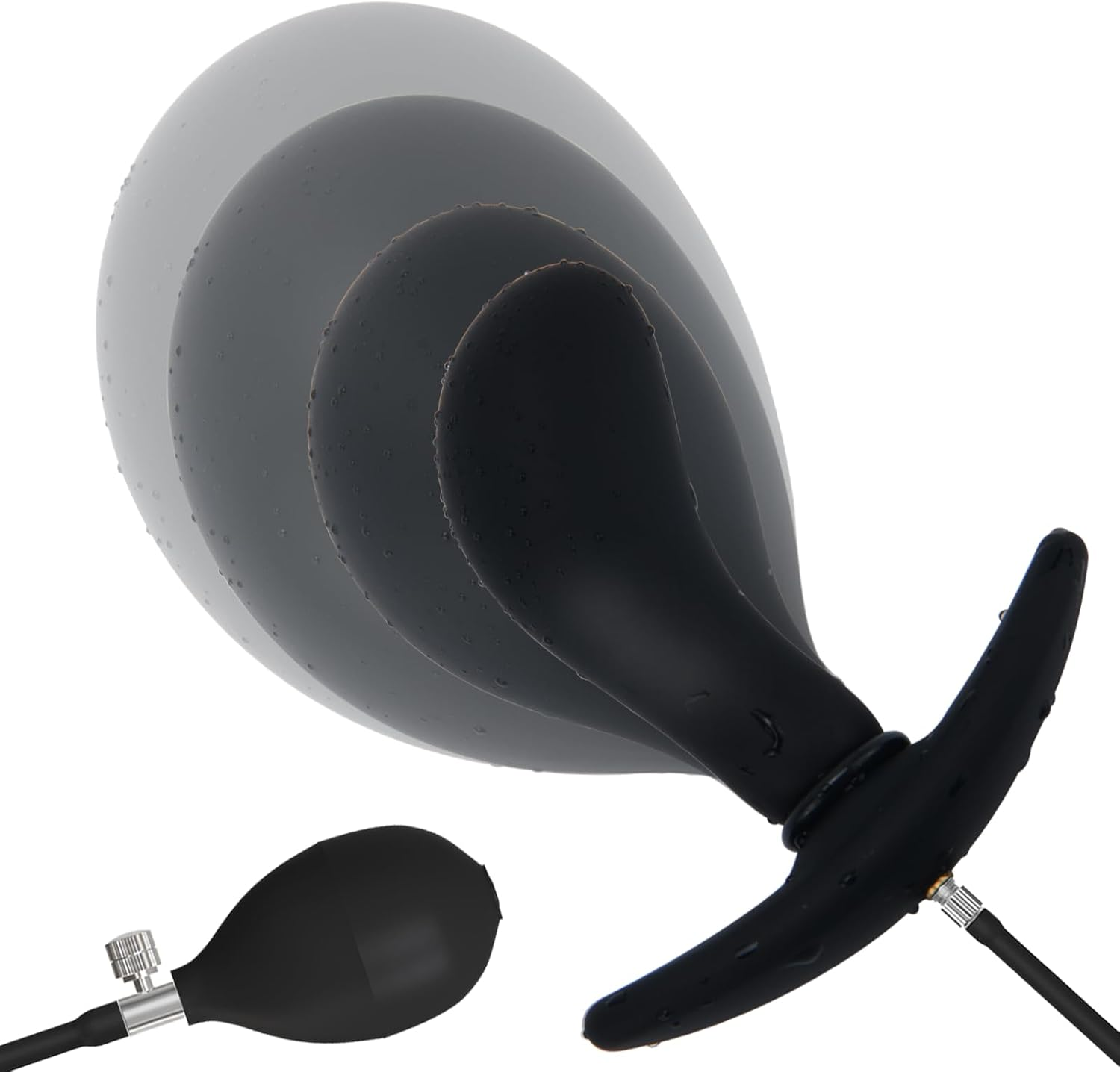 Silicone Inflatable Anal Plug, Expandable Butt Plug G Spot Stimulator Prostate Massager with Quick Release Valve for Men, Women and Beginners, Flexible Sized Butt Plug with Detachable Pump image number 4