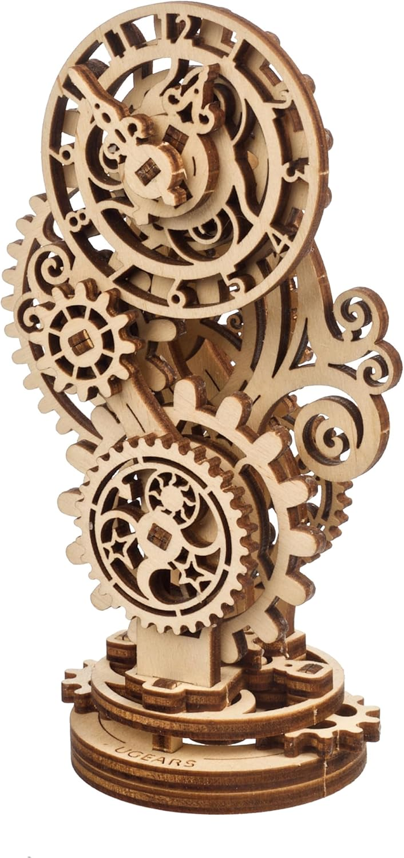 Steampunk Clock Ugears 3D Mechanical Model, Self-Assembling DIY Craft Set, Wooden Box School Project image number 5