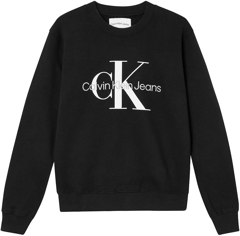 Calvin Klein Jeans Mens Core Monologo Crewneck Sweatshirt, Ck Black image number 1