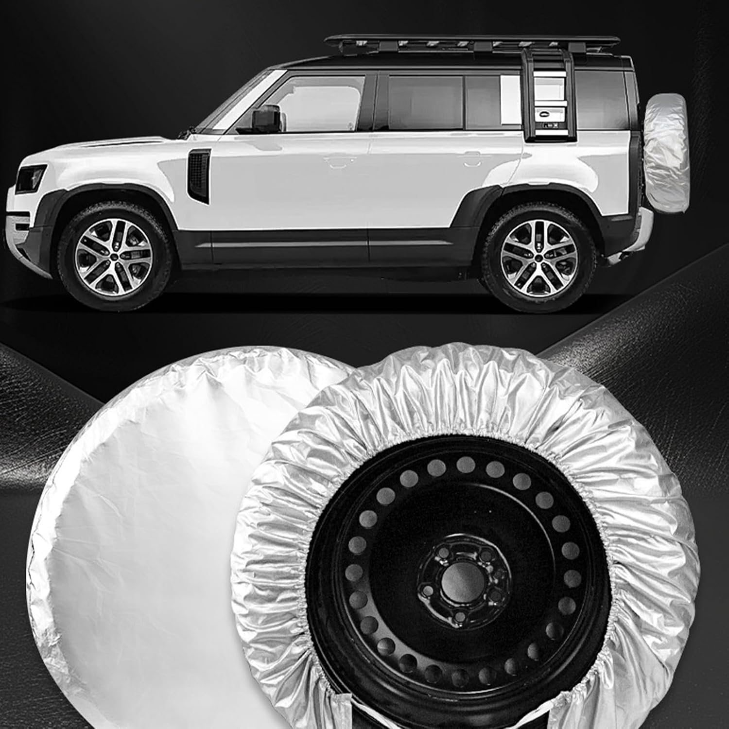 Waterproof Tire Covers for Trailers and Rvs, Wheel Tire Covers for 27-31 Inches Tire Diameters, Accessories Perfect for Suvs, Trucks, and 190T Polyester Tower More image number 2