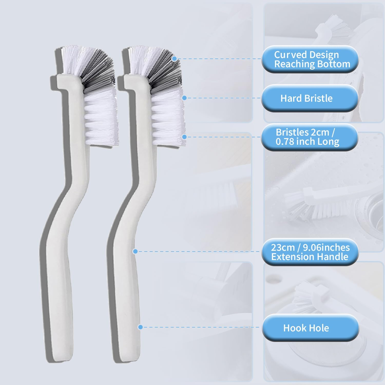 10PCS Crevice Cleaning Brushes- Hard Bristle Scrub Brush, Grout Cleaner Brush for Groove Corner, Cleaning Supplies for Toliet Bathroom Shower Kitchen Stovetop Cup Window Faucets. image number 5