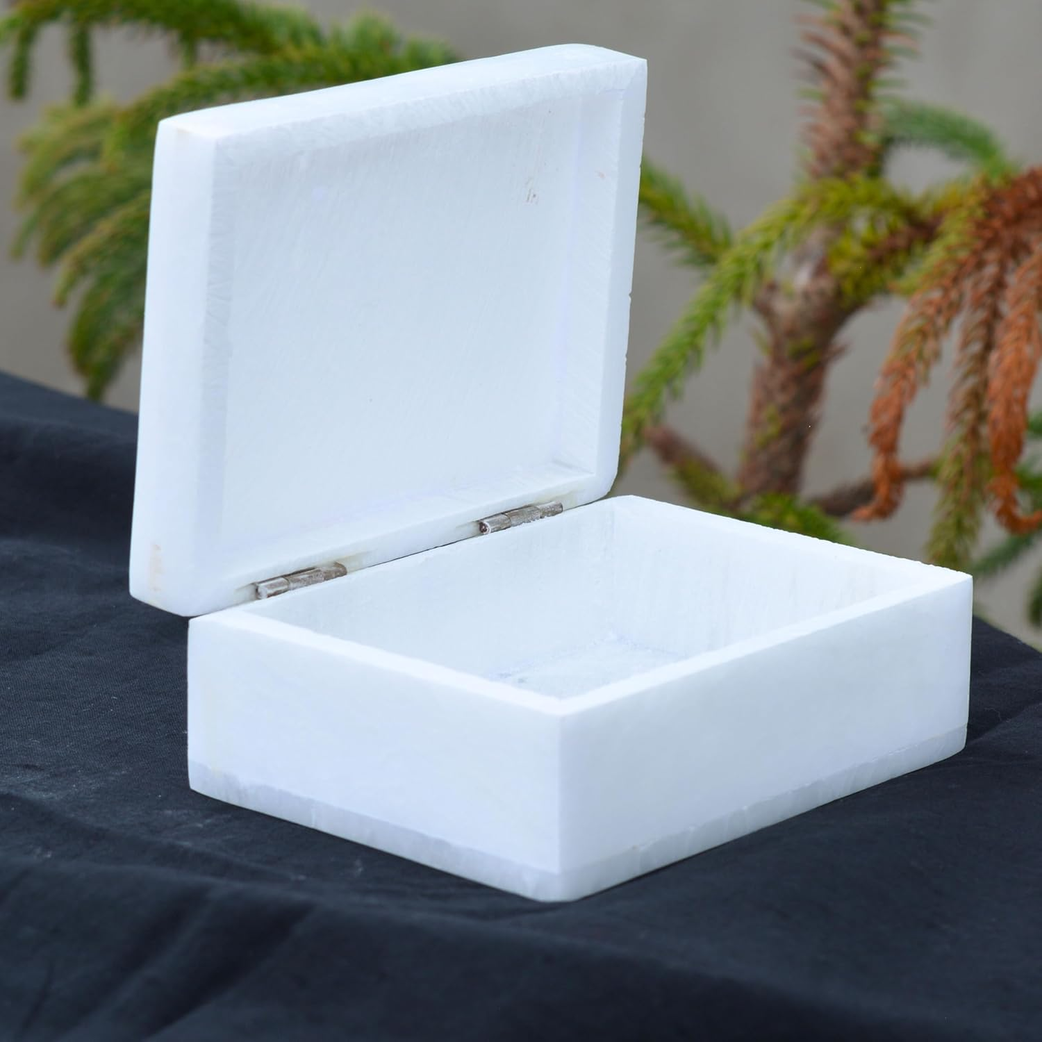 Marble Gift Box - White, Classic, Jewelry Box - 4X3" Inch, Rectangular, Luxury Stone Box image number 3