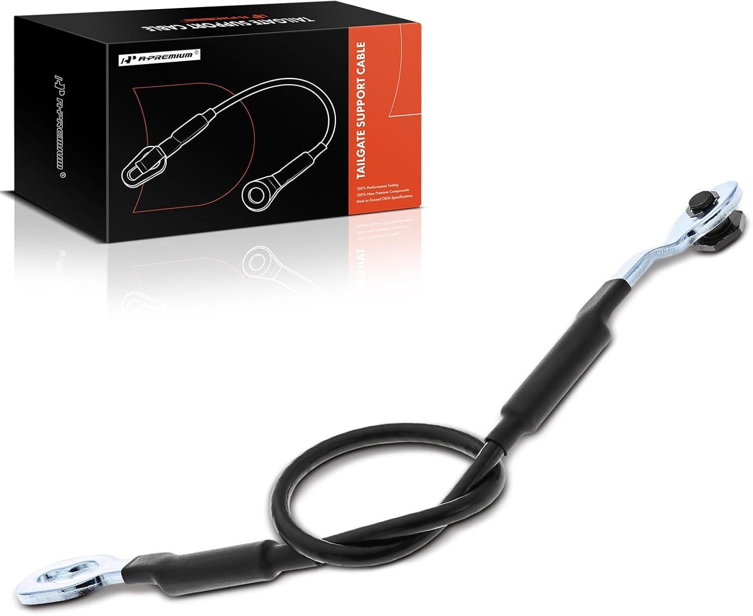 A-Premium Tailgate Support Cable Compatible with Chevrolet Blazer 1995-2005, S10 1994-2004 & GMC Jimmy 1995-2001, Sonoma 1994-2004 & Oldsmobile Bravada 1996-2004, 17-1/4 Inch, Rear Tailgate