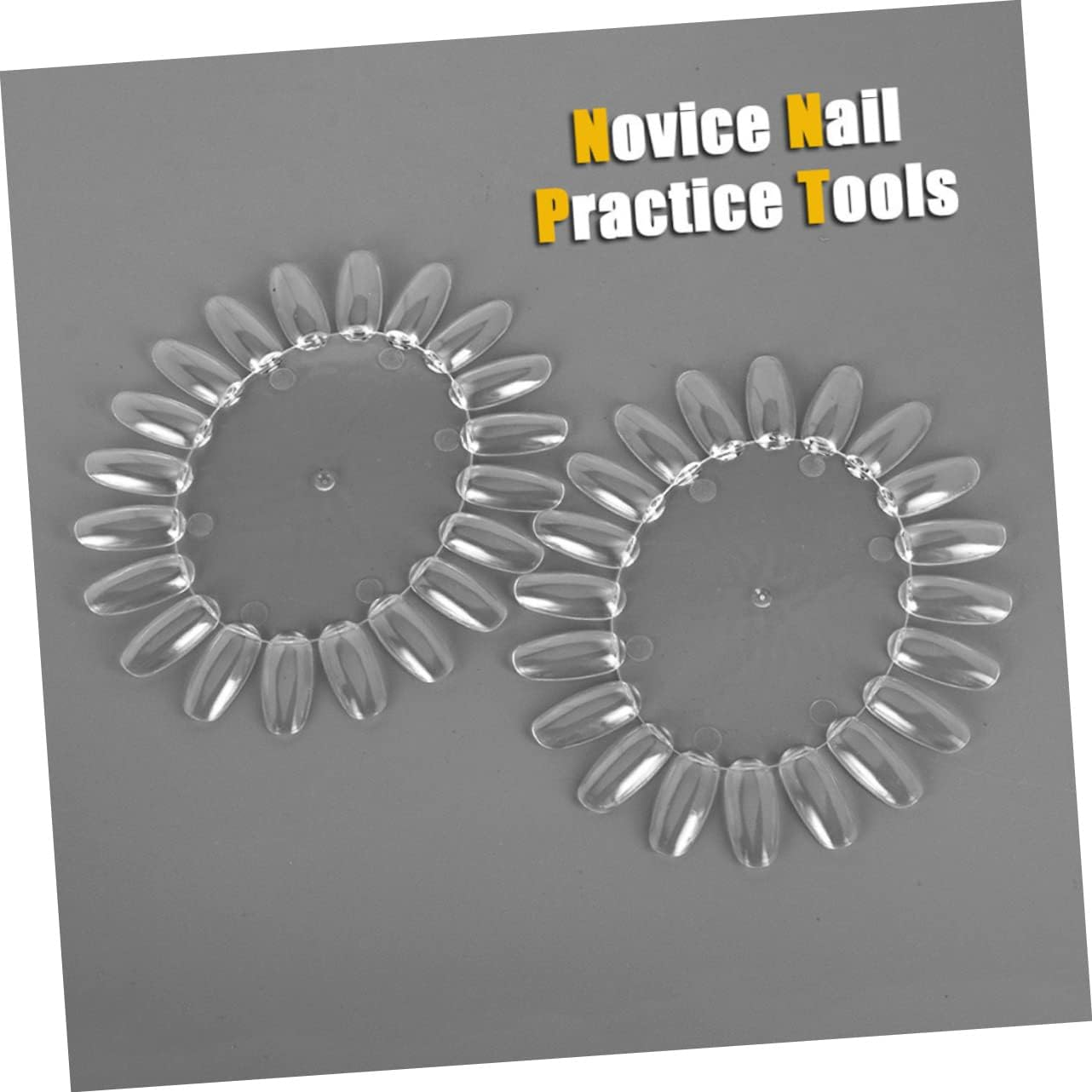 Vaguelly 10Pcs Nail Display Board Oval Nail Art Practice Plates Gel Polish Chart image number 4