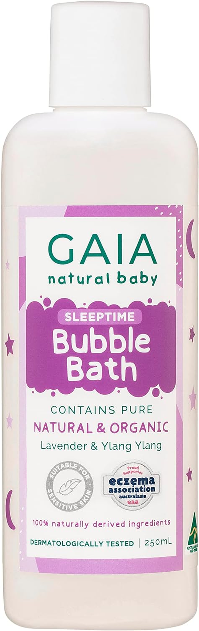 GAIA Skin Natural Baby Bubble Bath Sleeptime ; 100 Percentage Natural Origin ; Sensitive Skin Formula ; Organic Lavander ; Organic Ylang Ylang ; Sulphate Free ; Perfume Free ; Australian Made - 250Ml image number 5