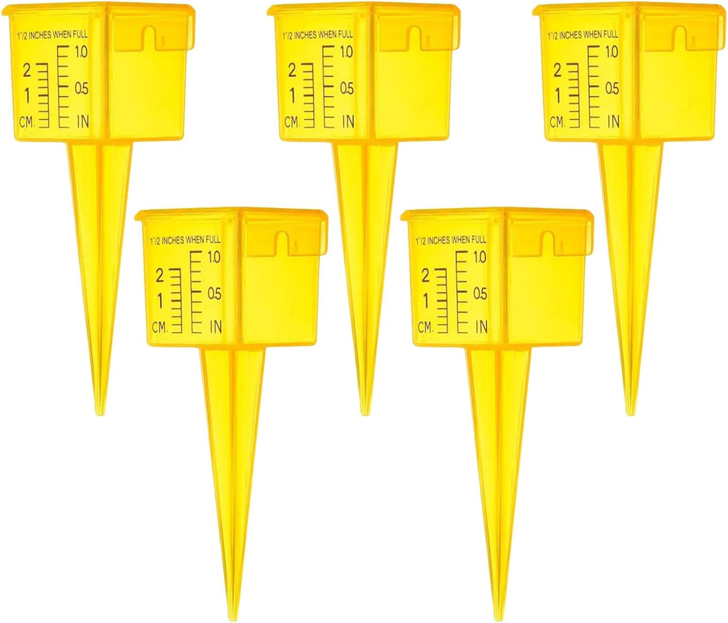 Lawn Water Gauge | Translucent Portable Sprinkler Gauge - Wide Mouth Square Sprinkler Catch Cups, Reusable Rain Meter with Stake for Outdoor Water Measuring image number 3