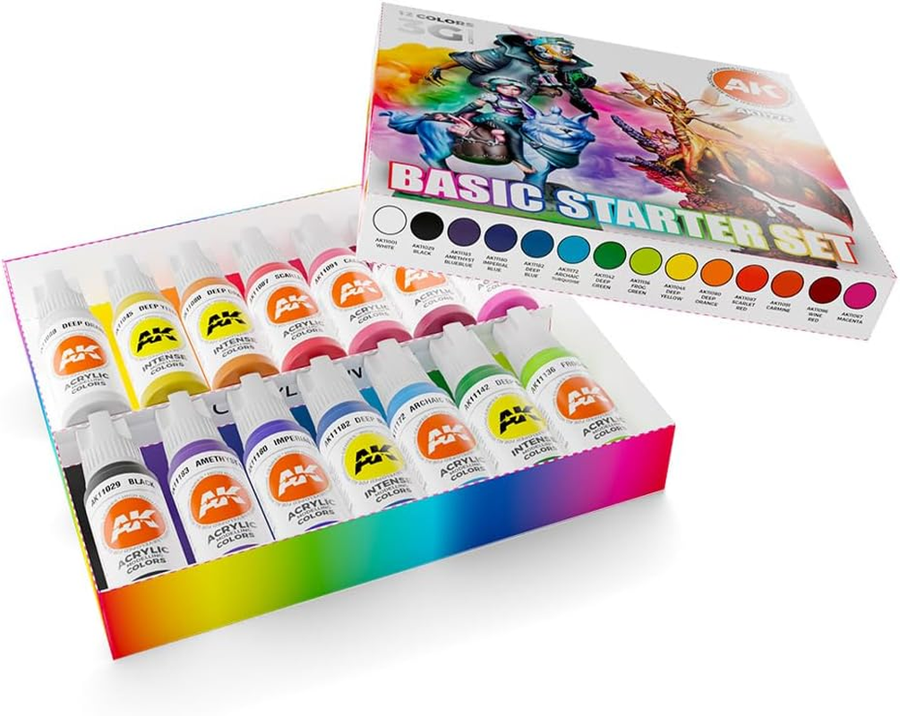 AK Interactive 3 Gen Jose Davinci Basic Starter Set, 17 Ml (Pack of 18) image number 1