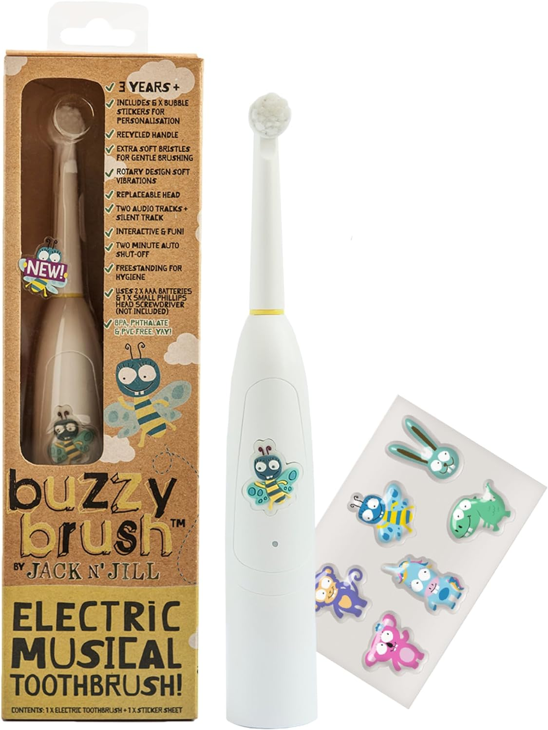 Jack N' Jill Buzzy Brush Electric Musical Toothbrush, image number 2