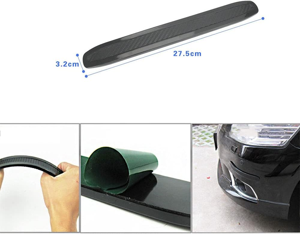 4Pcs Car Styling Front Rear Bumper or Guard Corner -Collision Trim Strips Carbon Fiber Auto or Bar image number 2