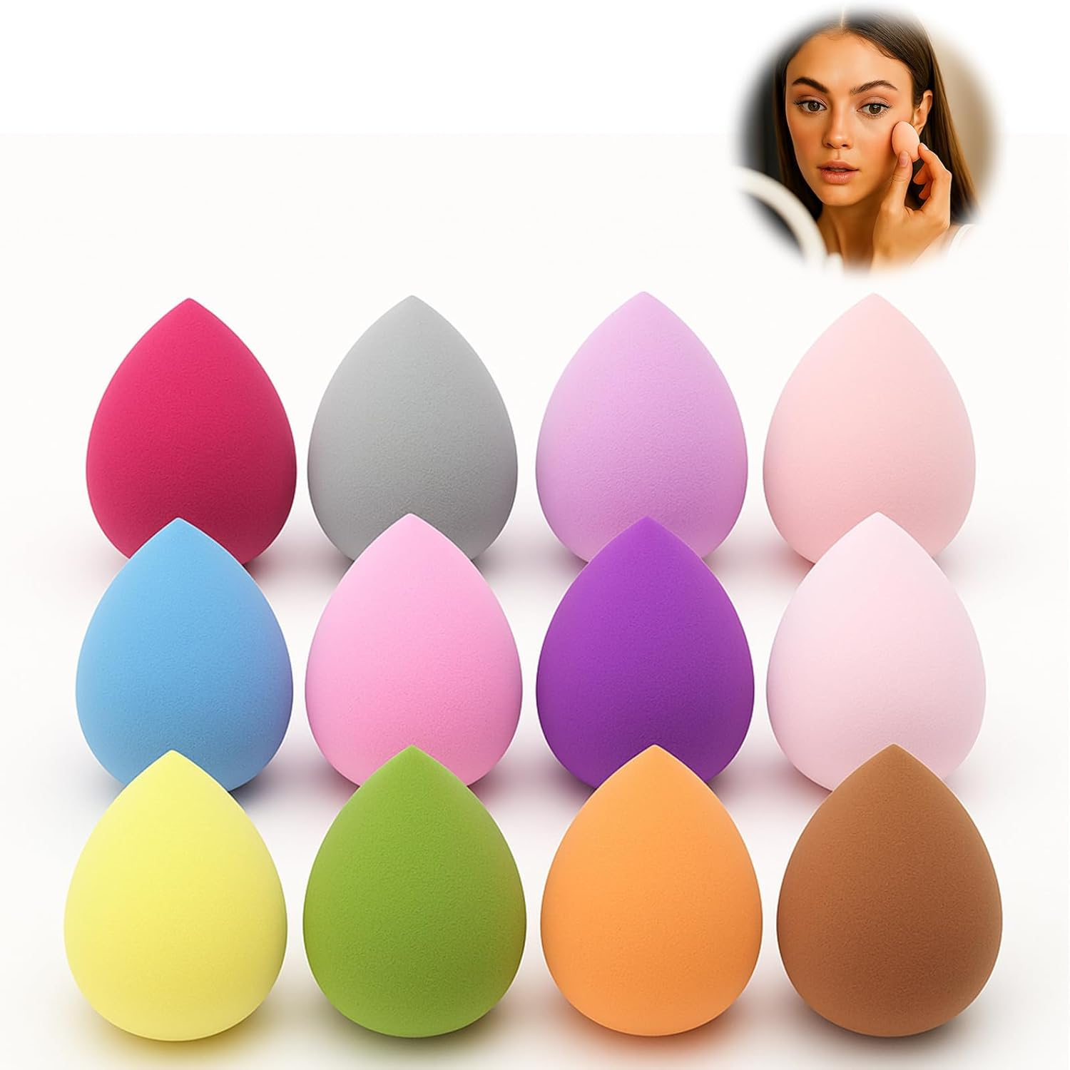 12 Pcs Makeup Sponges, Beauty Blender Set, Foundation Applicators for Complexion, Soft Powder Puff Tools, Versatile Makeup Brushes for All Skin Types, Liquid & Cream Products image number 6