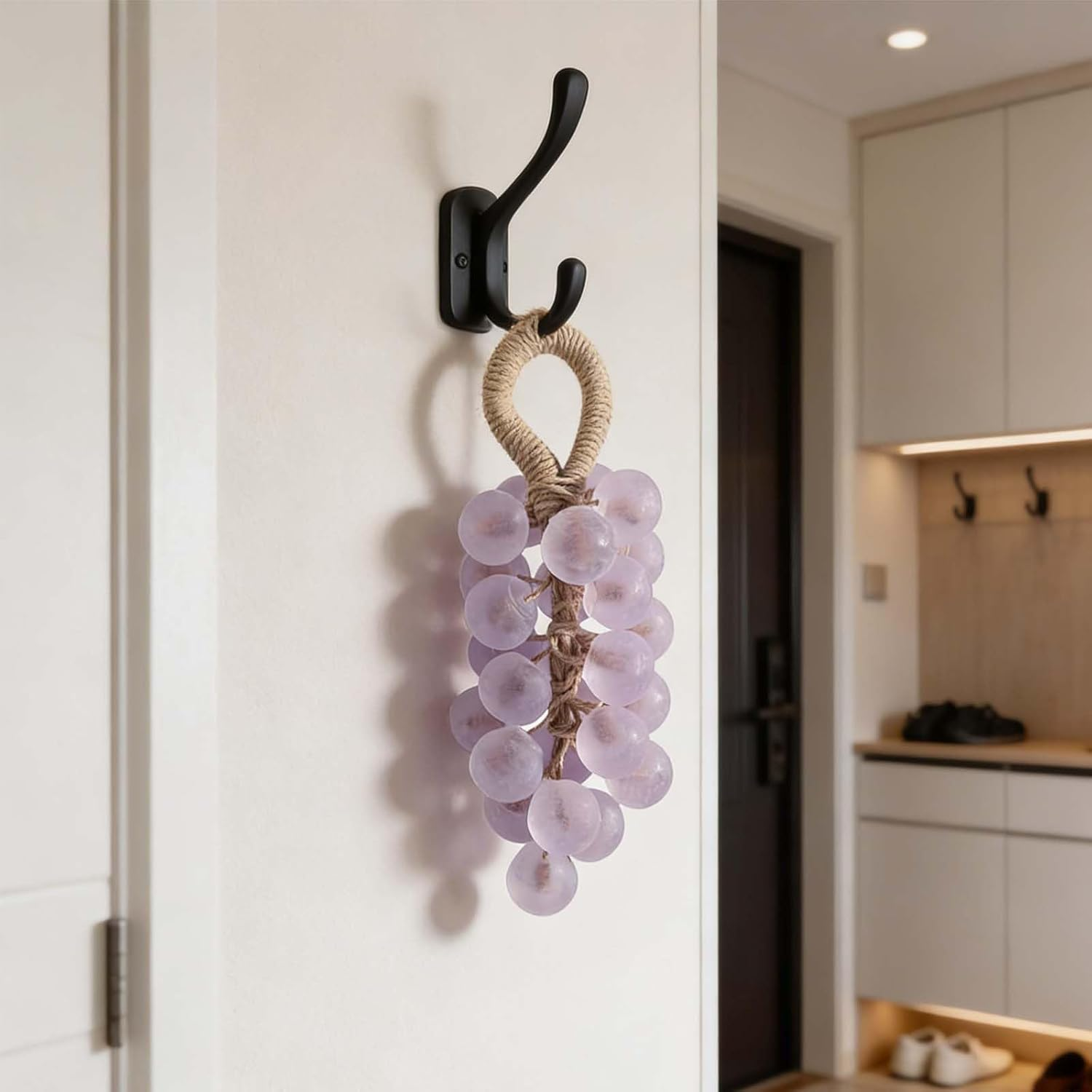 FLYTIN Grape Soap on a Rope, Handmade Crystal Grape Soap - Personalized Handcrafted Cleansing Tool, for Bathroom/Travel Washing Hands, Men Women All Skin Types (1, Purple) - Green image number 4