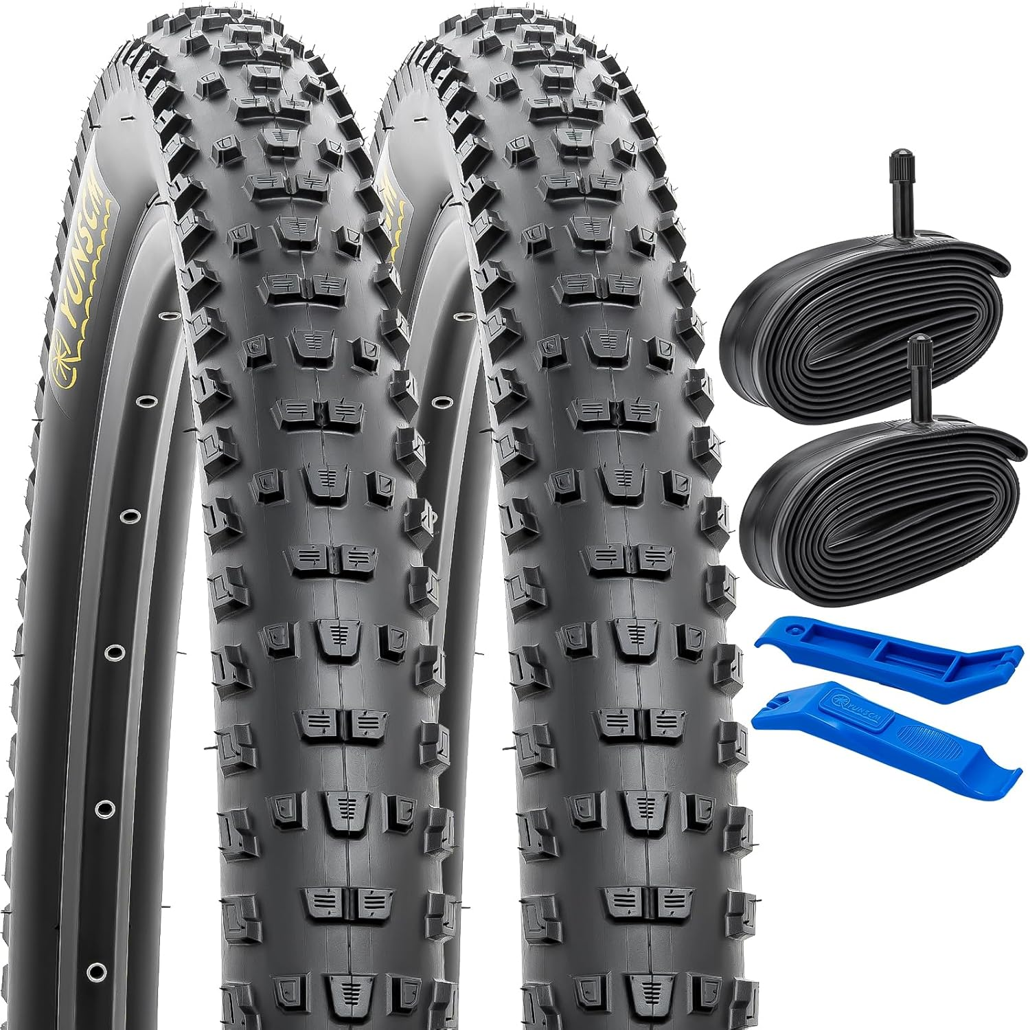 Yunscm 2 Pcs,29X2.35 Bike Tires,29X2.35 57-622 Bike Tyres +28/29X1.75/2.40 Bike Inner Tube Schrader Valve 32Mm+Rim Strap+Tire Lever,Mountain Bike Tire 29 2.35,MTB Tire 29 2.35,Y-120 image number 2