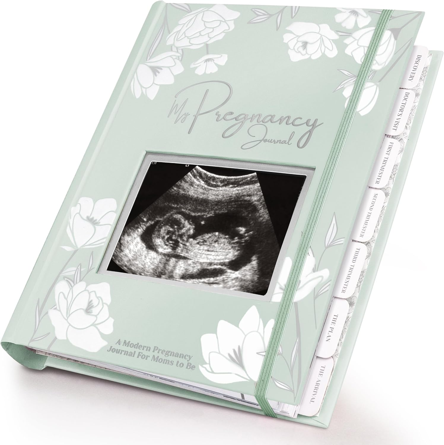 Keababies Pregnancy Journal, Announcements - 80 Pages Hard Cover Book for Mom to Be, New Moms First Time Expecting Baby Album and Memory (Sage)