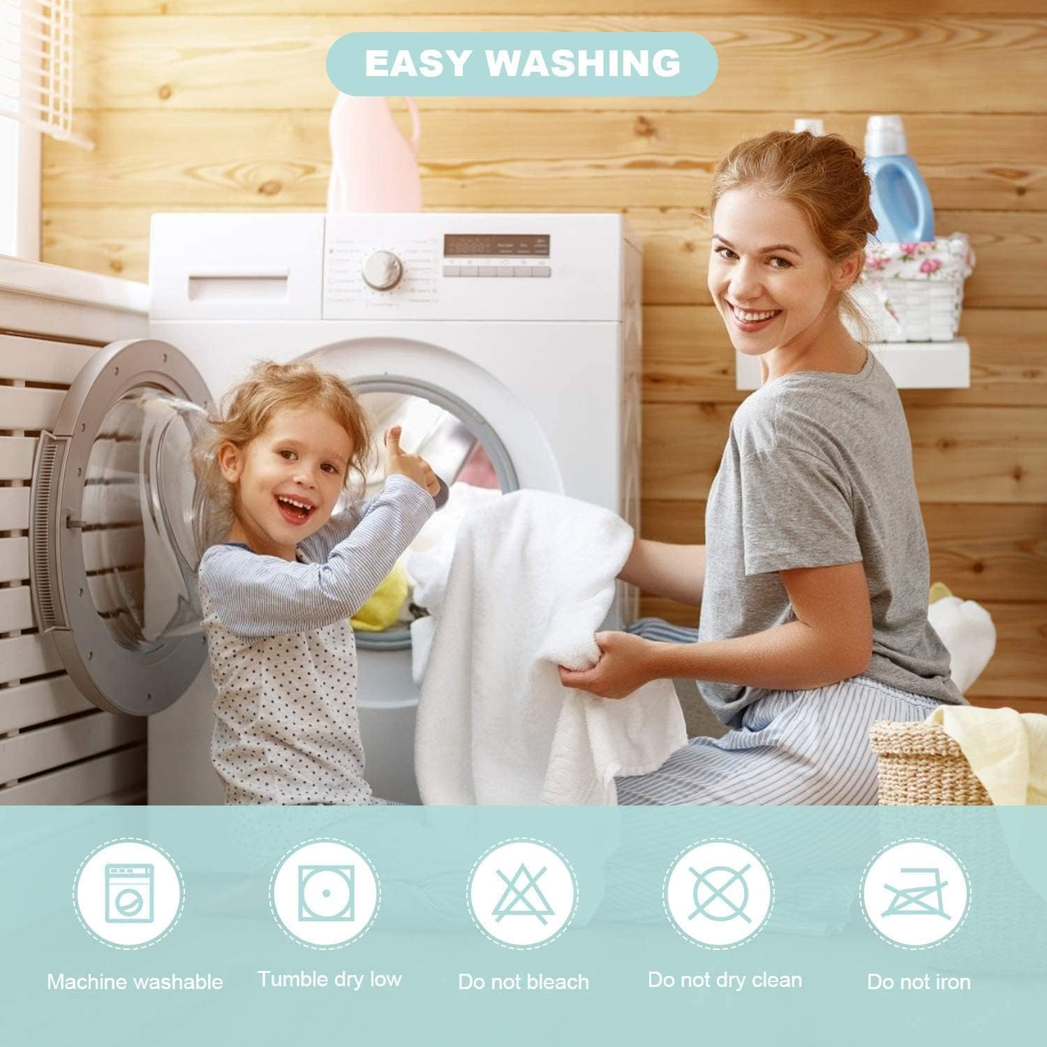 6-Pack Soft Baby Washcloths, 100% Cotton - Kids, Newborn Bath Towels, Infant Shower, Toddler Reusable Face Washer, Gentle on Skin, Baby Face Wash Cloth, 25X25Cm (White)