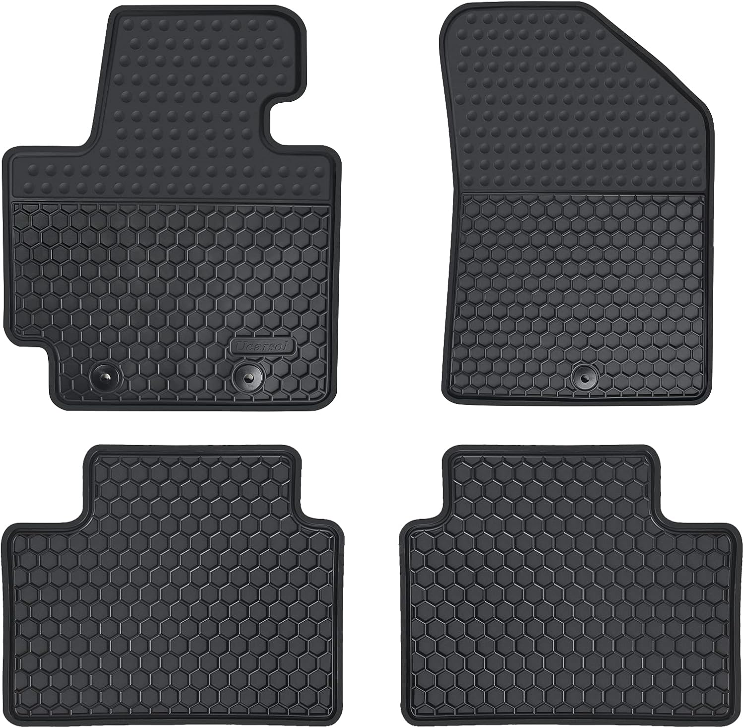 Megiteller Car Floor Mats Custom Fit for 2025 2024 2023 2022 2021 2020 Kia Soul Odorless Washable Heavy Duty Rubber (All Weather) Floor Liners Set Black image number 5