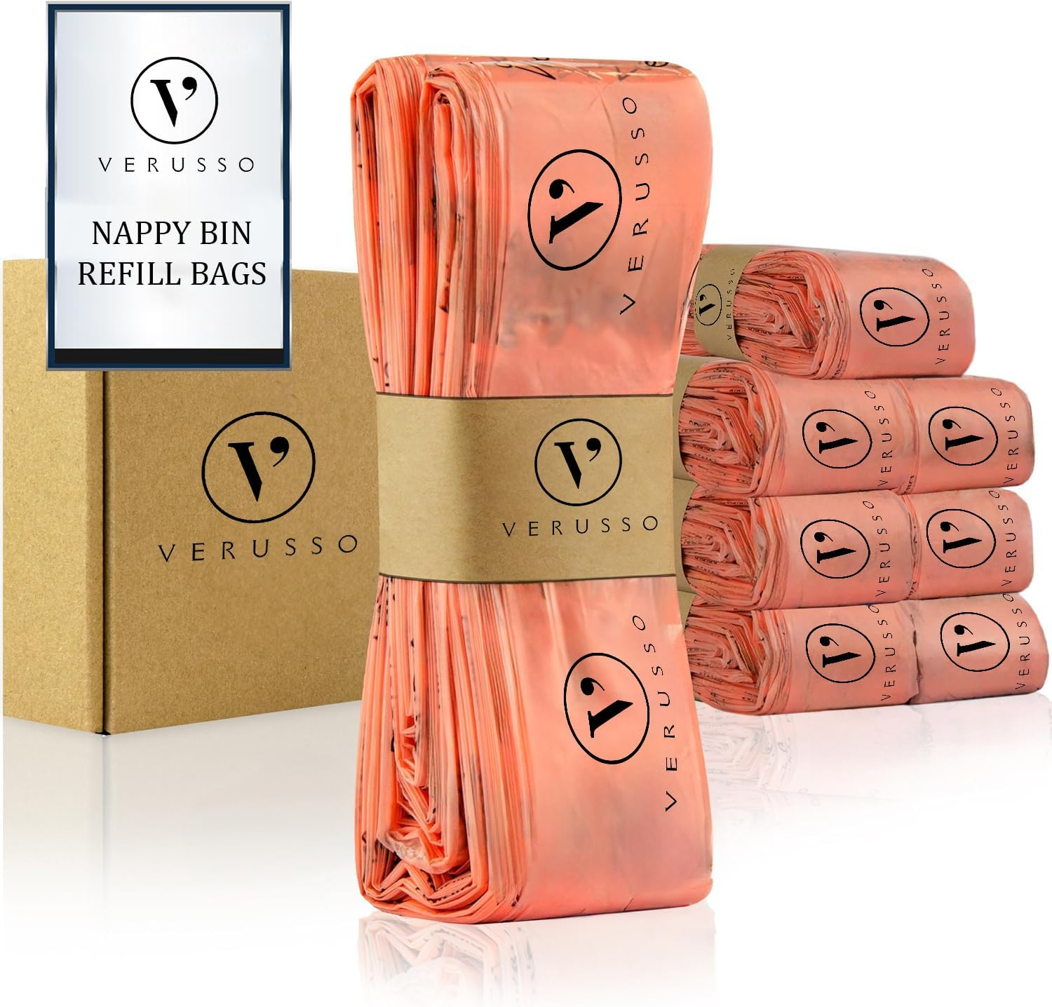 8-Pack Nappy Bin Refill Bags Compatible with Tommee Tippee Twist & Click Cassette, 30% Longer than Others, Recyclable, Odour and Germ Protection, Newborn Baby Diaper Pail Liner image number 6