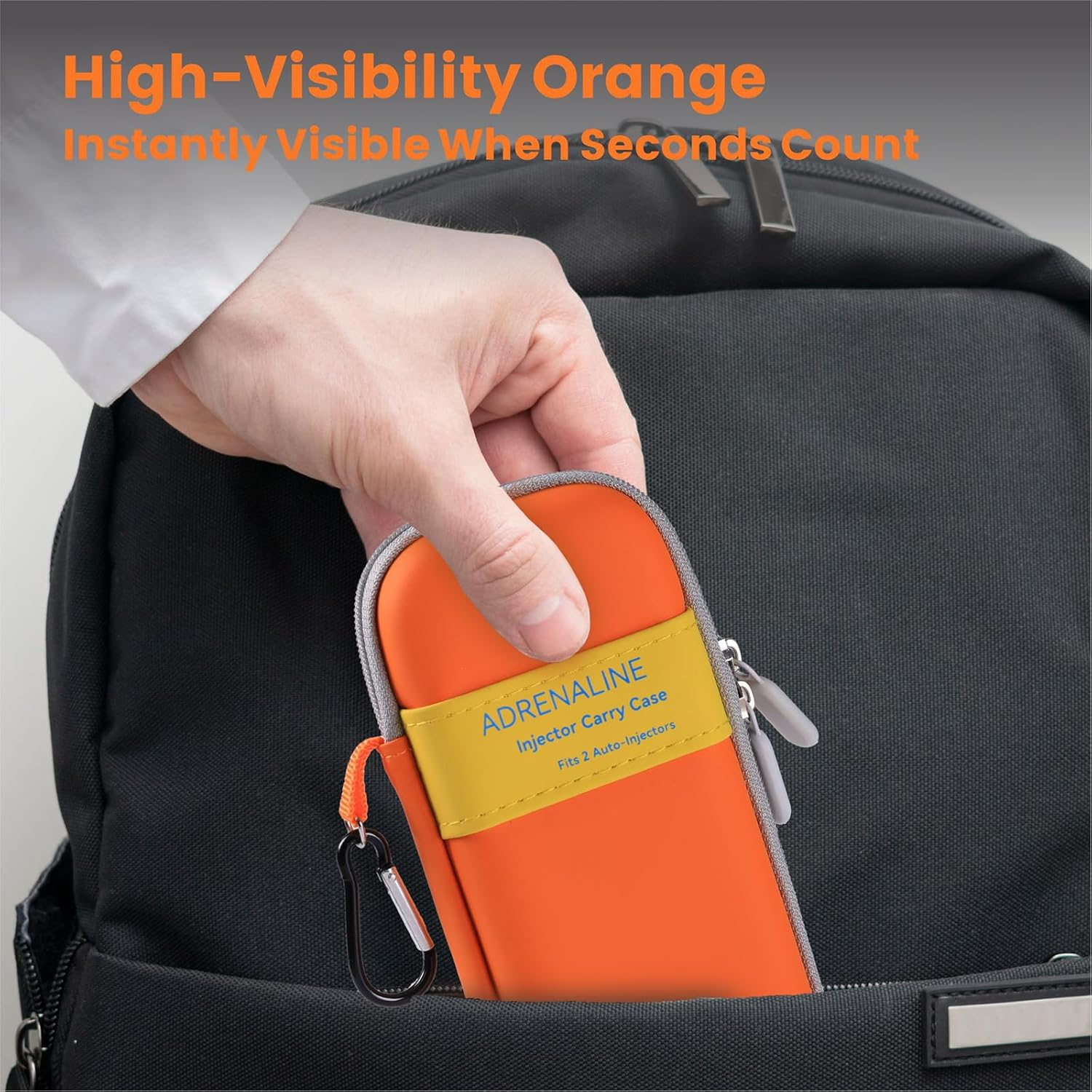 Weefla Empty Hard-Shell Carry Case for Epipen, Ultra Slim Holder for 2 Epi Pen Auto-Injectors, High-Visibility, Splash Resistant, Compact Travel Size for First Responder & Allergy Sufferer (YL) - Yellow image number 5