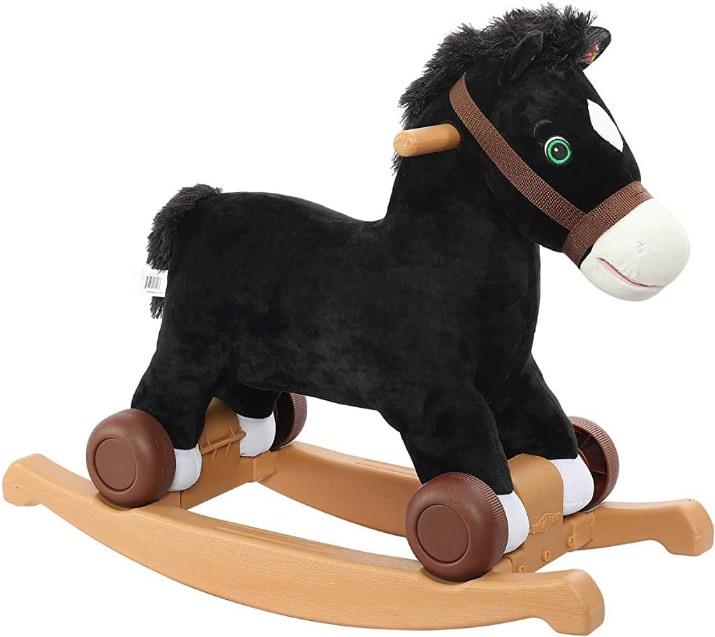 Rockin' Rider Cocoa 2-In-1 Pony Plush Ride-On, Black image number 4
