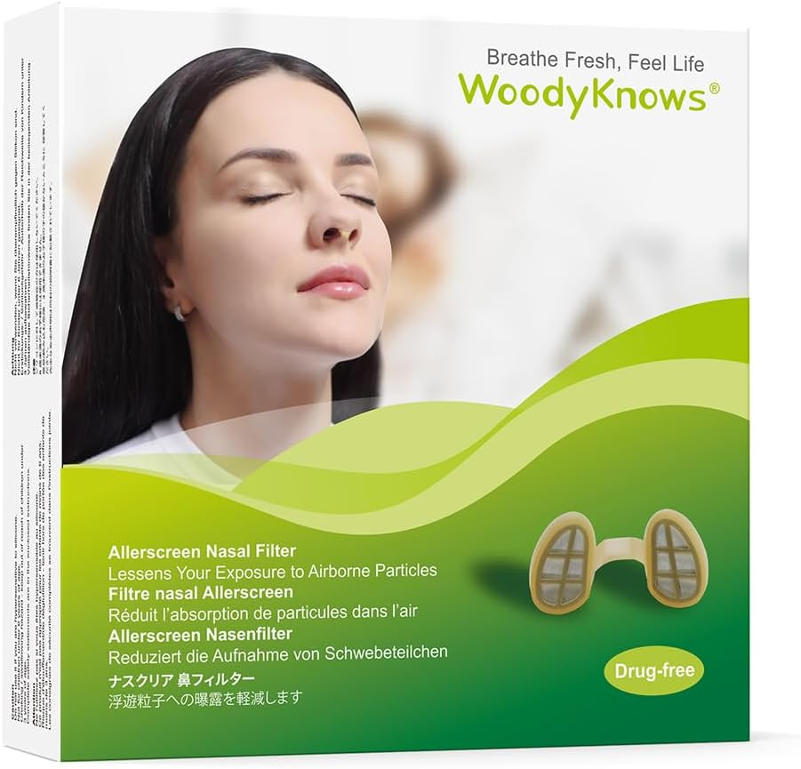 Woodyknows 3 Allerscreen Nasal Filters with 12 Pairs of Replacement Filters, Model 2024, Seasonal and Dust Allergies Aid (Large, 3 Filters+12 Replacements) image number 2