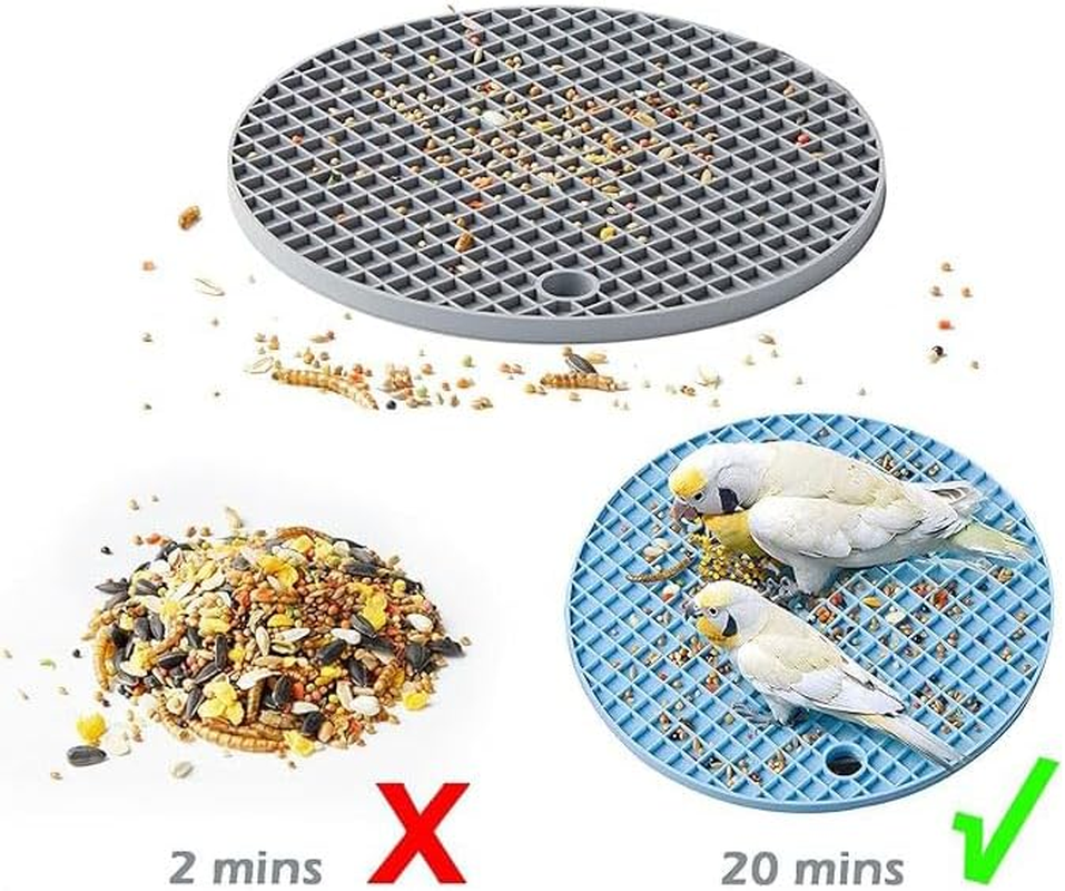 Limcryspp 2 Bird Foraging Toys, Interactive Puzzle Pads, and Food Retarders Are Suitable For, Phoenixes, Cone-Tailed, Tiger-Striped Parrots, and African Grey (Blue + Grey) - Orange + Green image number 7