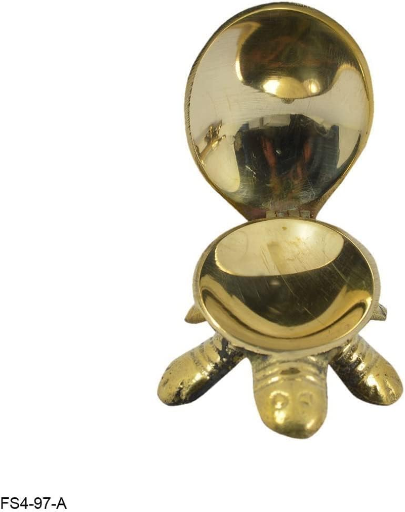 OMG Deals Feng Shui Wish Fulfilling Brass Turtle Tortoise with Secret Wish Compartment Insence Cone (10 Cm Brass Tortoise) image number 5