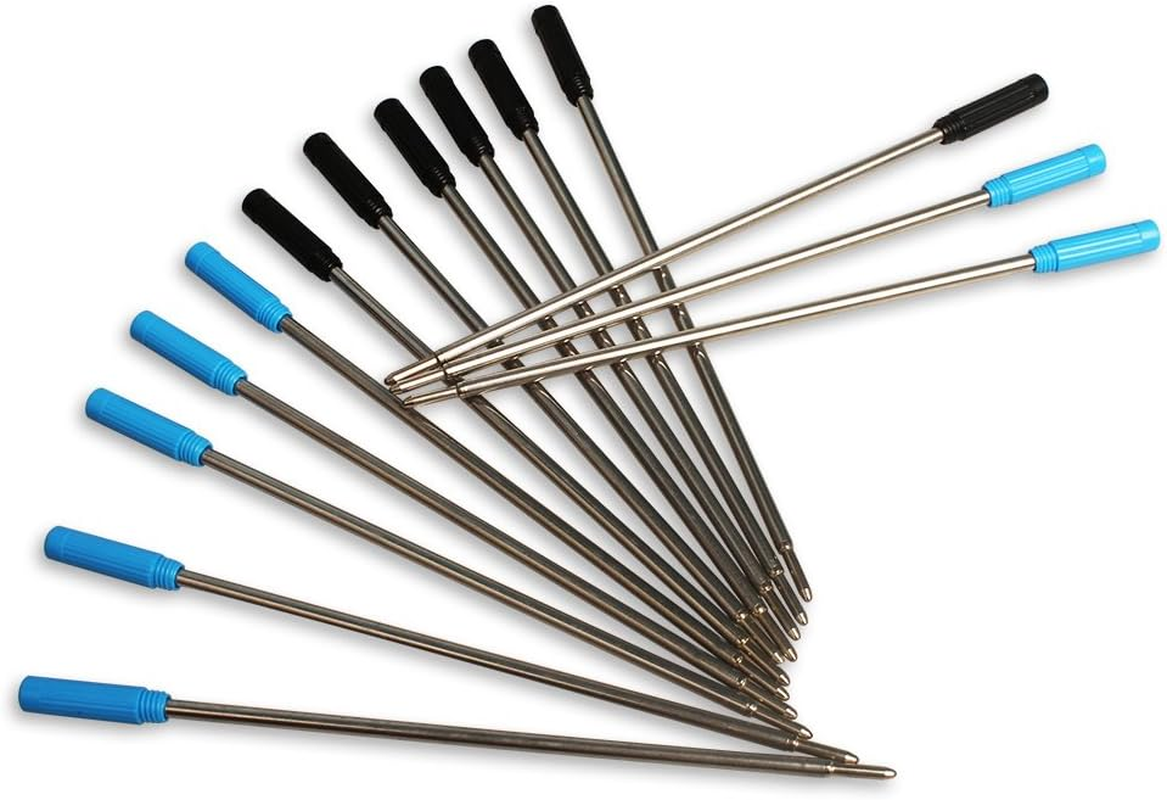 4.5&rdquo; Replaceable Ballpoint Pen Refills, 30 Pack Smooth Writing Ballpoint Refills for Cross Style Pen (Black and Blue Ink Refills) image number 2