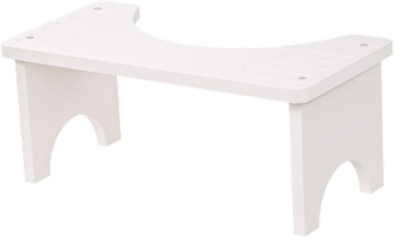 STARTIST Wooden Squat Stool for Adults, Bathroom Step Ladder with Non-Slip Base, White, as Described