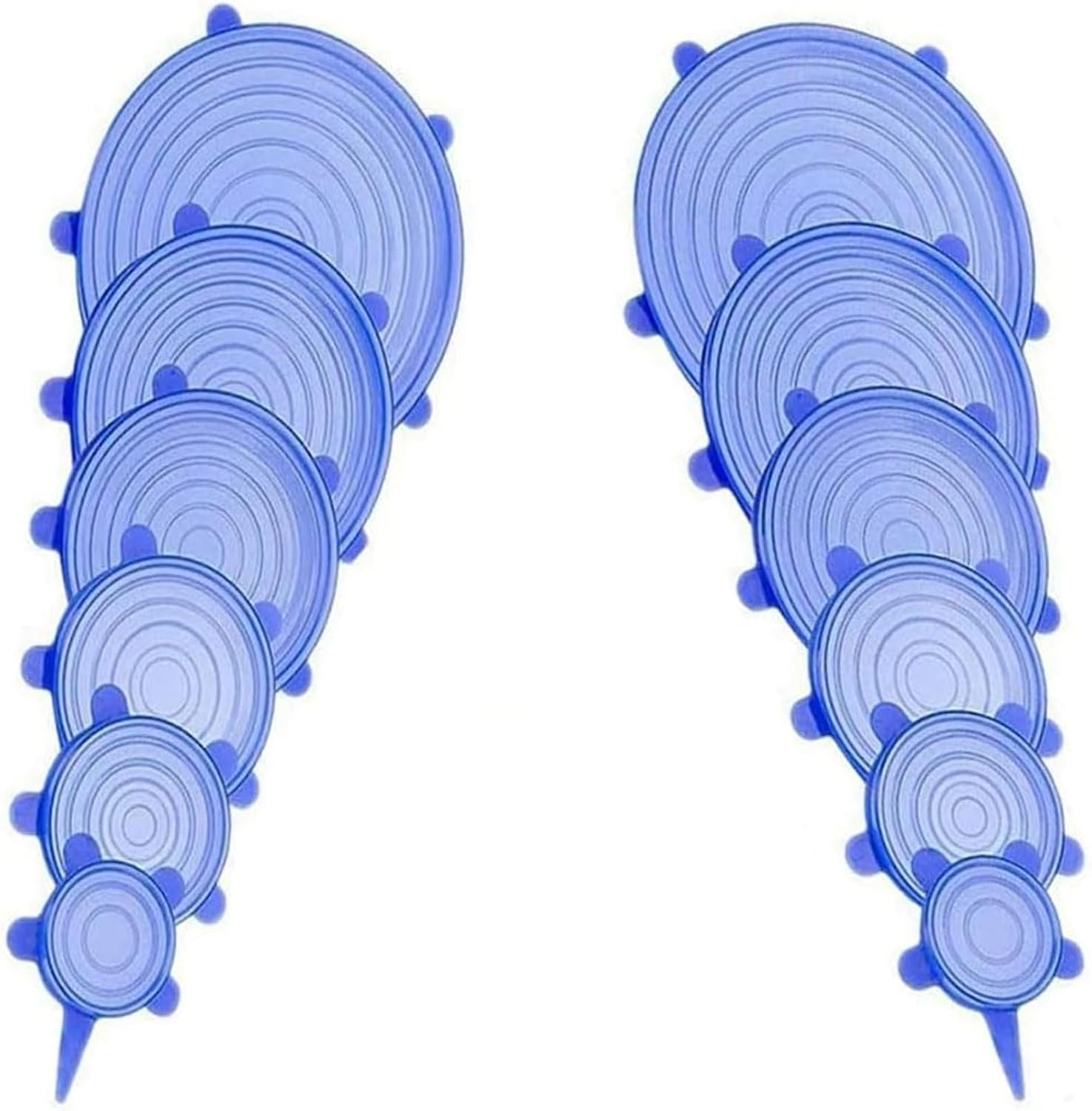 VICSDEP Silicone Stretch Lids, 12 Pack Reusable Silicone Lids, Silicone Bowl Covers for Food Storage, 6 Sizes to Meet Most Containers to Keep Food Fresh, Microwave Safe - Easy Clean Blue image number 3