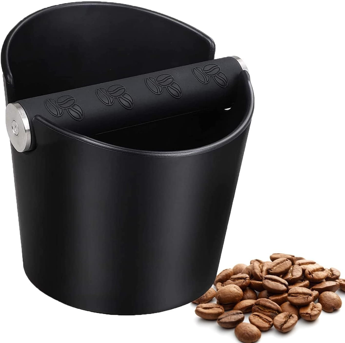 Coffee Knock Box, Durable Barista Style Espresso Dump Bin with Removable Metal Knock Bar and Non-Slip Base (Round, 4.8 Inch/12Cm) image number 4