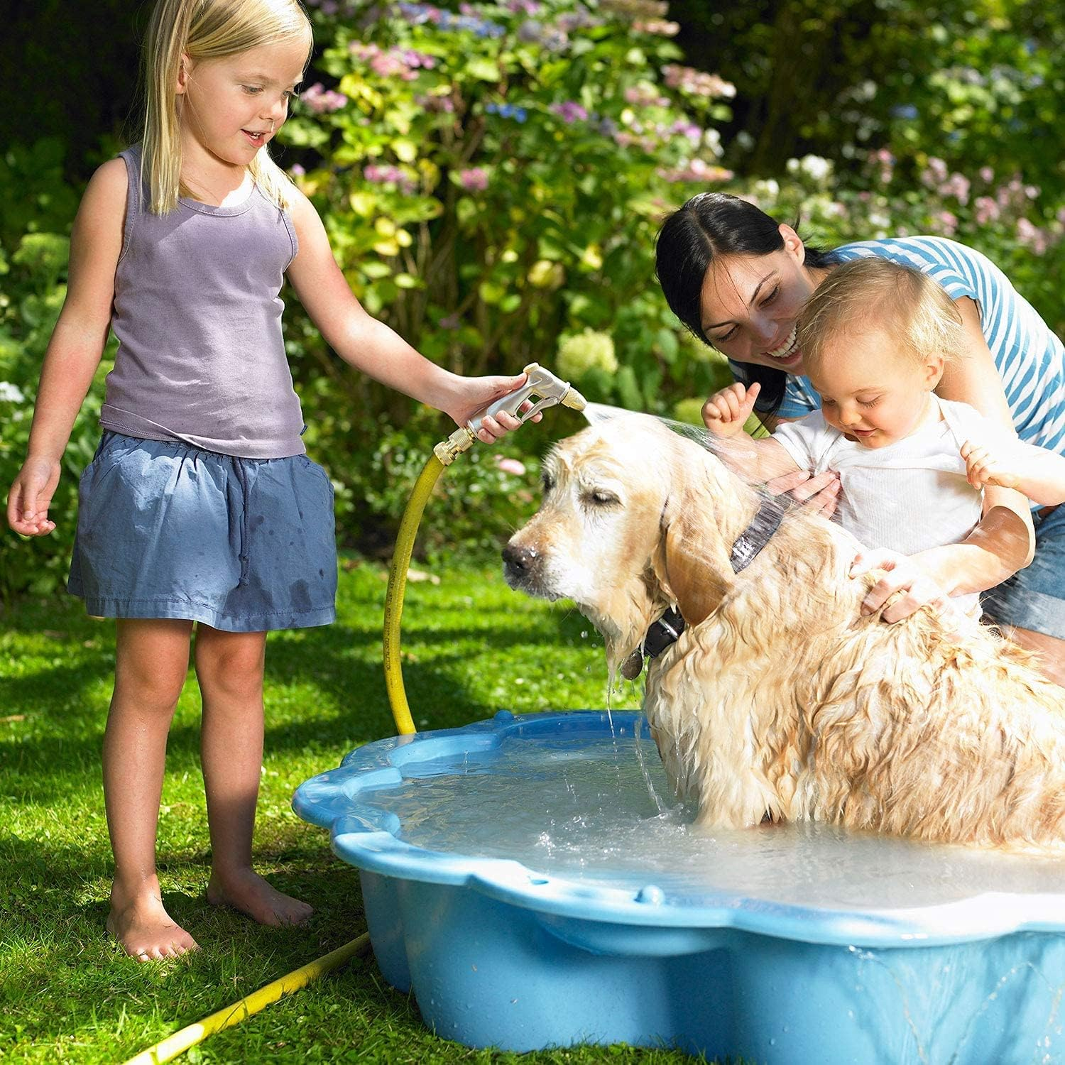 FANHAO Garden Hose Nozzle with Full Brass Tip, 100% Heavy Duty Metal Water Nozzle, High Pressure Hose Spray Gun, Adjustable Patterns for Watering Plants, Washing Cars and Showering Pets image number 4