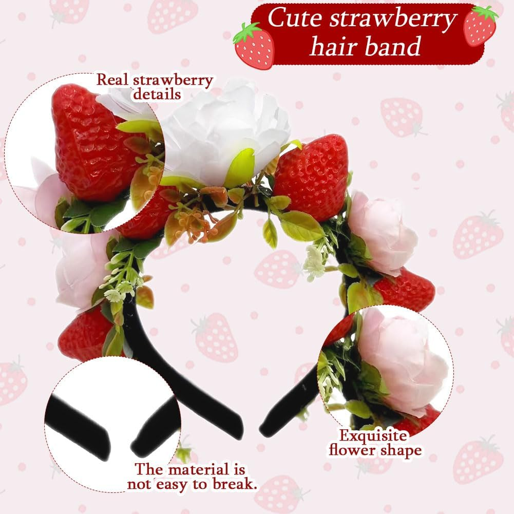 Flower Headband Garland, Floral Crown Hairband, Flower Headdress with Ribbon, Boho Flower Headpiece, Party Birthday Wedding Decoration image number 2