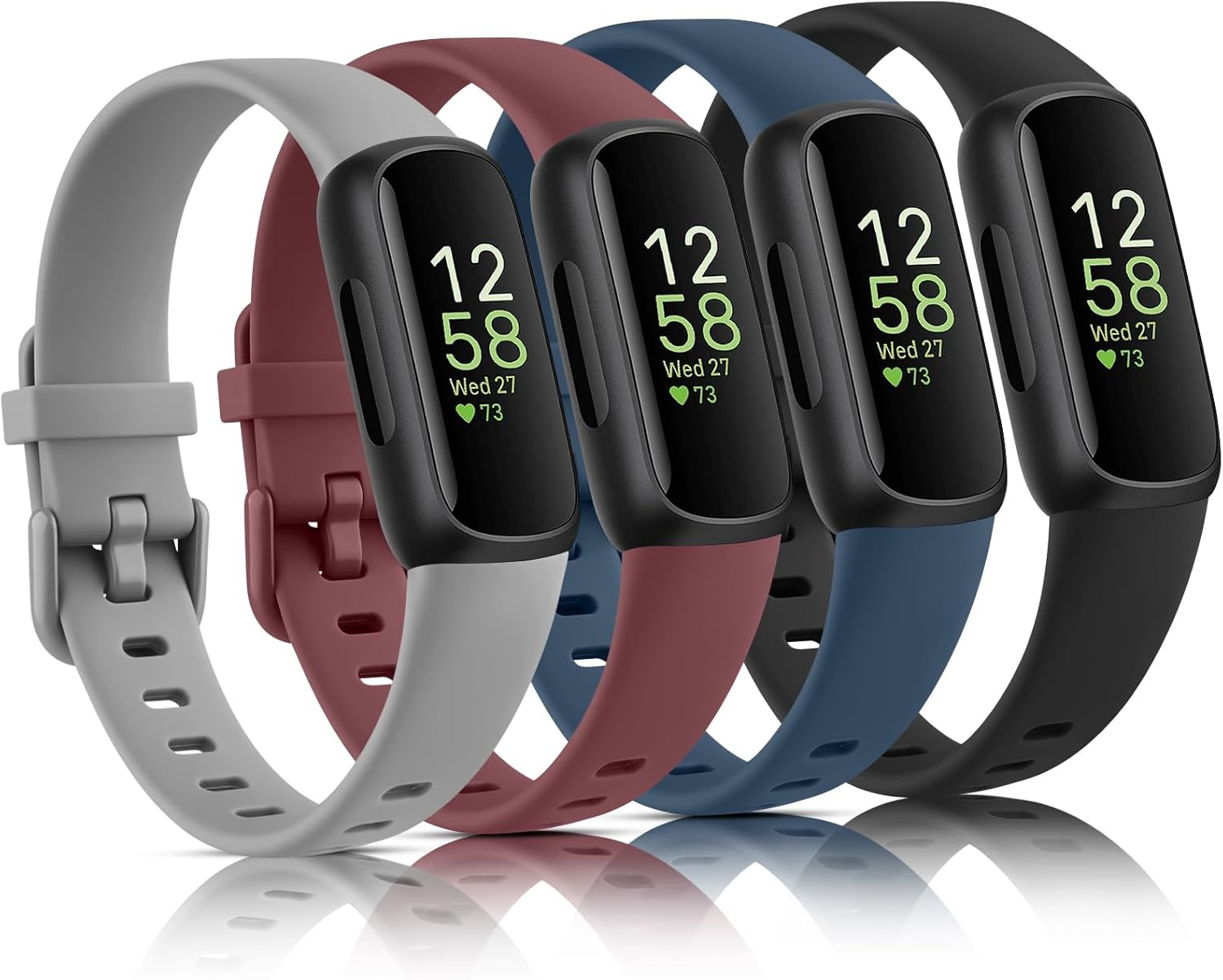 Leonids for Fitbit Inspire 3 Bands Women Men, 4 Pack Soft Sport Straps Compatible with Fitbit Inspire 3 Fitness Tracker